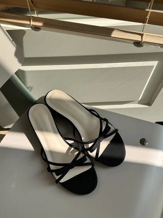 ribbon mule sandals