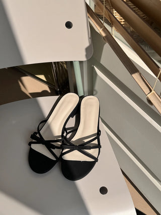 ribbon mule sandals