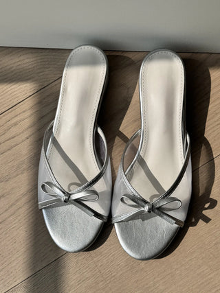 ribbon mule sandals