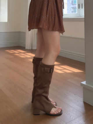 foldable suede boots