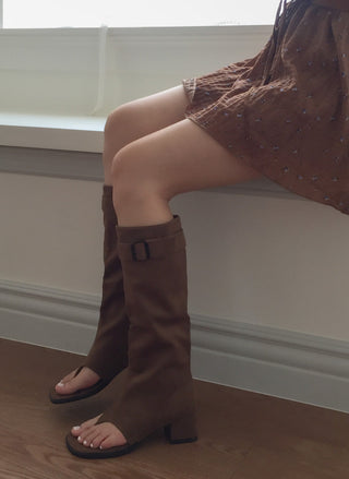 foldable suede boots