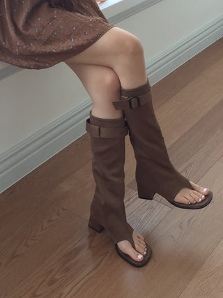 foldable suede boots