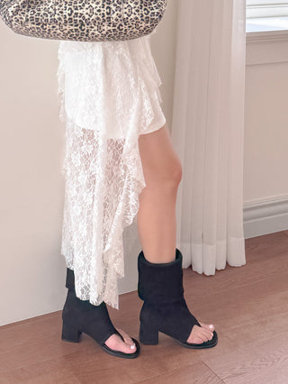 foldable suede boots