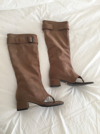 foldable suede boots