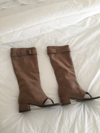 foldable suede boots