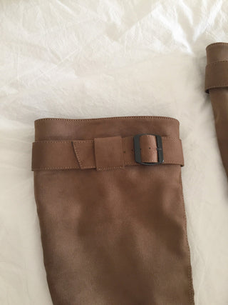 foldable suede boots