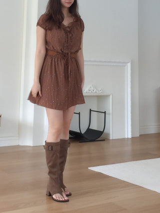 foldable suede boots