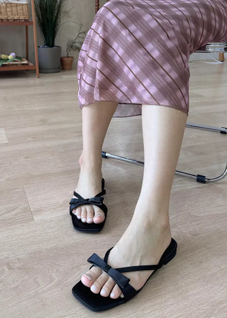 satin ribbon slippers