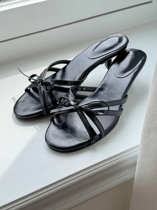 mesh ribbon sandals