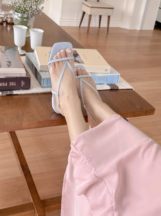 pastel flip-flop sandals