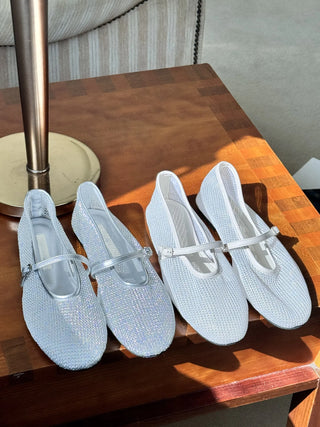 mesh Mary Jane flats