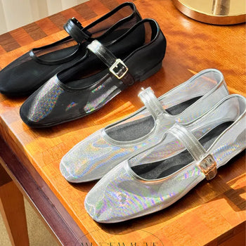 mesh flat shoes