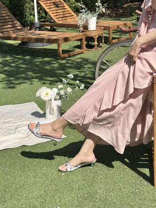 ribbon mule sandals