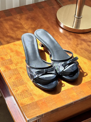 ribbon mule sandals