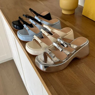 triple ribbon sandals