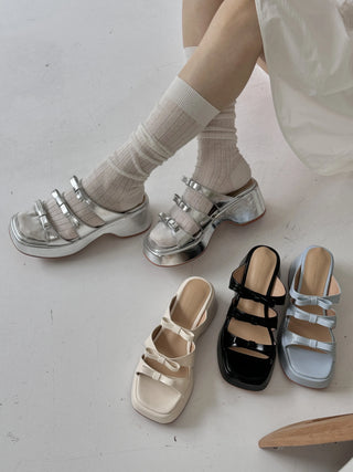 triple ribbon sandals