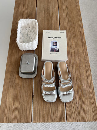 triple ribbon sandals