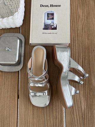 triple ribbon sandals