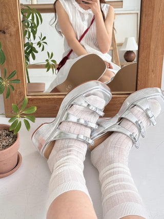 triple ribbon sandals