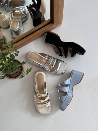 triple ribbon sandals