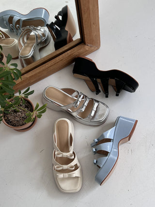 triple ribbon sandals