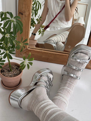 triple ribbon sandals