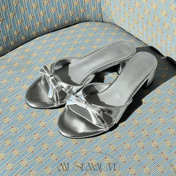 ribbon mule sandals
