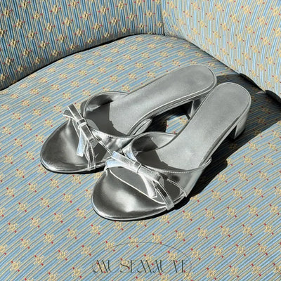 ribbon mule sandals