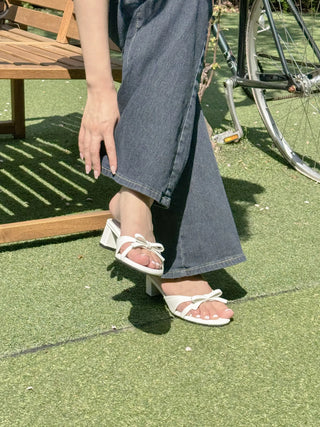 ribbon mule sandals