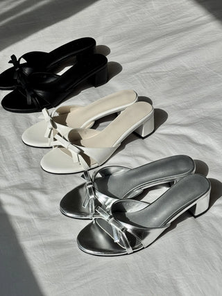 ribbon mule sandals