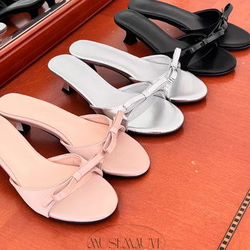 satin mule sandals