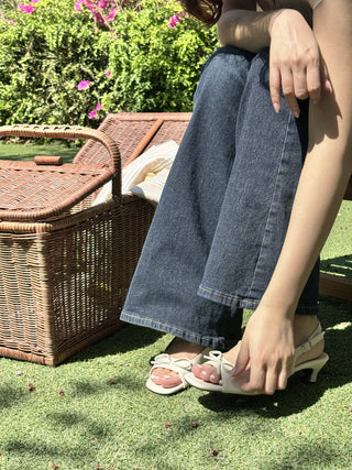 ribbon slingback sandals