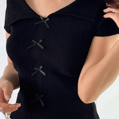 off-shoulder ribbon top