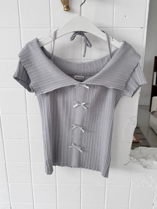 off-shoulder ribbon top