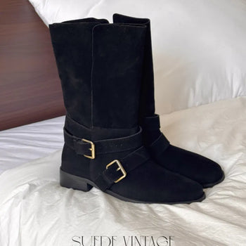 suede middle boots