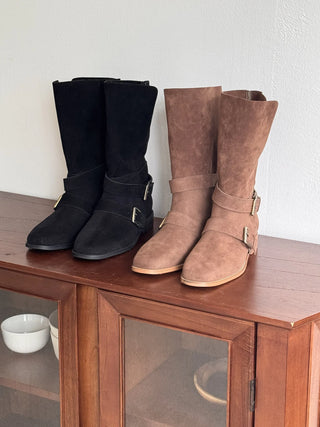 suede middle boots
