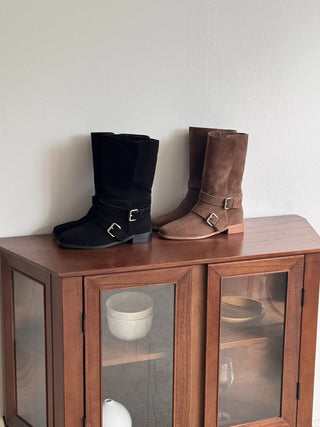 suede middle boots