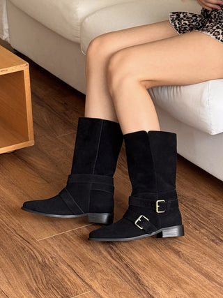 suede middle boots