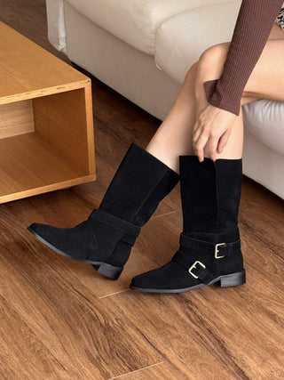 suede middle boots