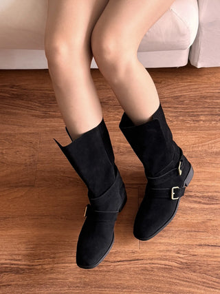 suede middle boots