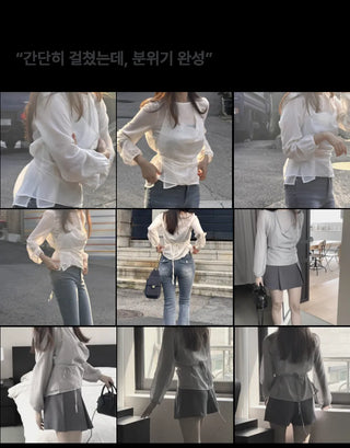 see-through bustier blouse