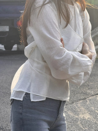 see-through bustier blouse