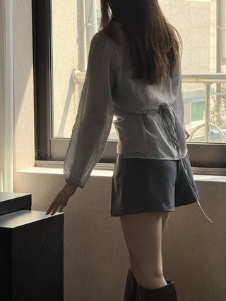 see-through bustier blouse