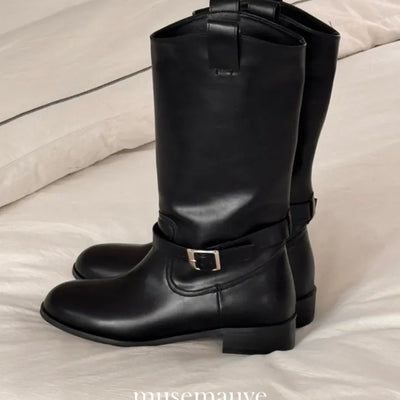 buckle mid boots