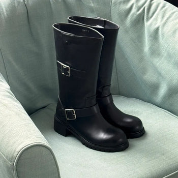 leather middle boots