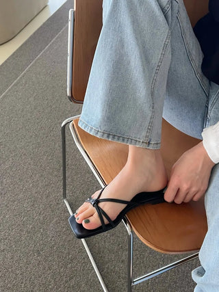 twisted strap sandals
