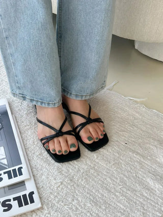 twisted strap sandals