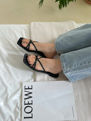 twisted strap sandals