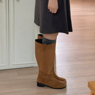 wide suede boots