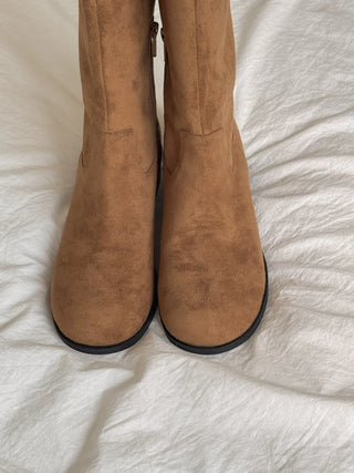 wide suede boots